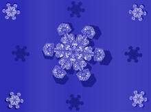 Nine Blue Snowflakes Group