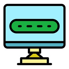 Poster - Computer monitor icon. Outline computer monitor vector icon color flat isolated