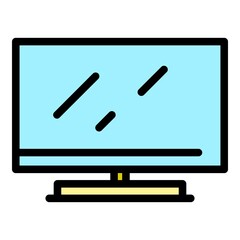 Poster - Computer screen monitor icon. Outline computer screen monitor vector icon color flat isolated