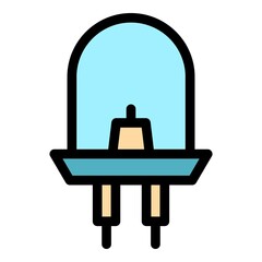 Poster - Diode icon. Outline diode vector icon color flat isolated
