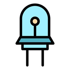 Poster - Electric diode icon. Outline electric diode vector icon color flat isolated