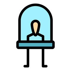 Poster - Light diode icon. Outline light diode vector icon color flat isolated