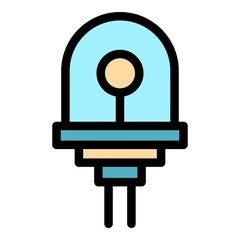 Poster - Led light diode icon. Outline led light diode vector icon color flat isolated