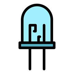 Poster - Terminal diode icon. Outline terminal diode vector icon color flat isolated