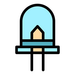 Poster - Diode component icon. Outline diode component vector icon color flat isolated