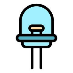 Poster - Voltage diode icon. Outline voltage diode vector icon color flat isolated