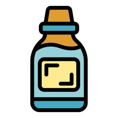 Poster - Tooth mouthwash icon. Outline tooth mouthwash vector icon color flat isolated