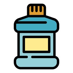 Sticker - Packaging mouthwash icon. Outline packaging mouthwash vector icon color flat isolated