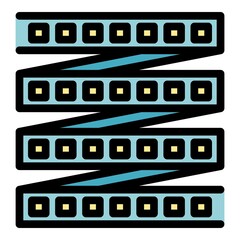Poster - Led strip lights icon. Outline led strip lights vector icon color flat isolated