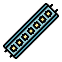 Poster - Led strip chip icon. Outline led strip chip vector icon color flat isolated