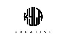 Letters KYLA Creative Circle Logo Design Vector, 4 Letters Logo