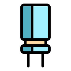 Poster - Electronic capacitor icon. Outline electronic capacitor vector icon color flat isolated