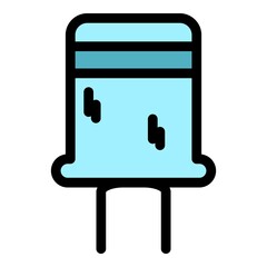 Poster - Capacitor circuit icon. Outline capacitor circuit vector icon color flat isolated