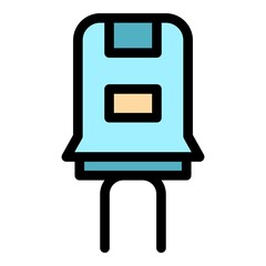 Poster - Voltage capacitor icon. Outline voltage capacitor vector icon color flat isolated