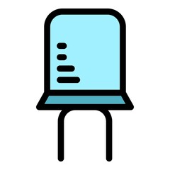 Poster - Semiconductor capacitor icon. Outline semiconductor capacitor vector icon color flat isolated
