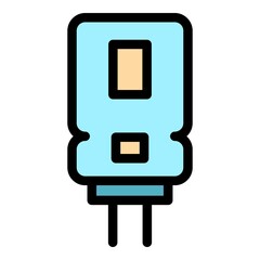 Poster - Aluminum capacitor icon. Outline aluminum capacitor vector icon color flat isolated