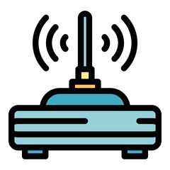Poster - Modem router icon. Outline modem router vector icon color flat isolated