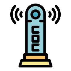 Poster - Hotspot modem icon. Outline hotspot modem vector icon color flat isolated
