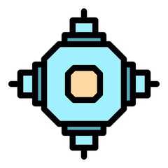 Poster - Cpu icon. Outline cpu vector icon color flat isolated