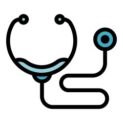 Aufkleber - Stethoscope icon. Outline stethoscope vector icon color flat isolated