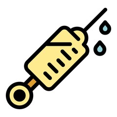 Poster - syringe icon. outline syringe vector icon color flat isolated