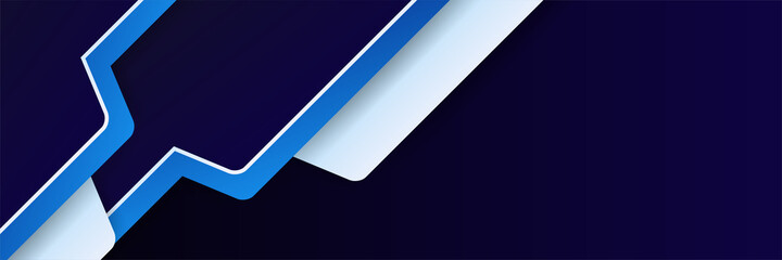 Modern abstract gradient dark navy blue banner background