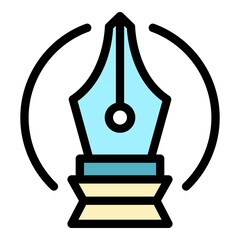 Poster - Ballpoint icon. Outline ballpoint vector icon color flat isolated
