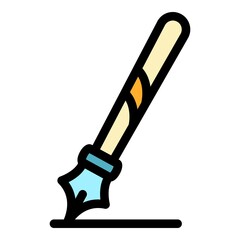 Poster - poet ink pen icon. outline poet ink pen vector icon color flat isolated