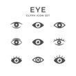 © motorama - Set glyph icons of eye isolated on white