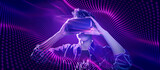 Fototapeta Sport - Virtual Reality - Metaverse-Technologie - Netzwerkverbindung. - Computergenerierte Umgebung - 
