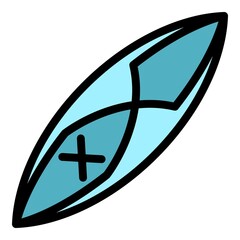Poster - water sup surfing icon. outline water sup surfing vector icon color flat isolated