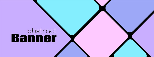 Wall Mural - abstract long colorful banner template. vector geometric creative background for facebook cover, web