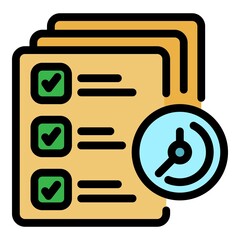 Poster - Final exam test icon. Outline final exam test vector icon color flat isolated