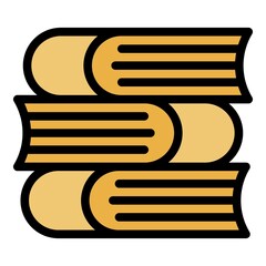 Poster - final exam book stack icon. outline final exam book stack vector icon color flat isolated