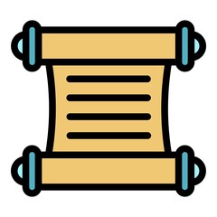 Poster - Graduation papyrus icon. Outline graduation papyrus vector icon color flat isolated