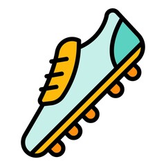 Poster - running football boots icon. outline running football boots vector icon color flat isolated