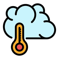Poster - warm sky cloud icon. outline warm sky cloud vector icon color flat isolated