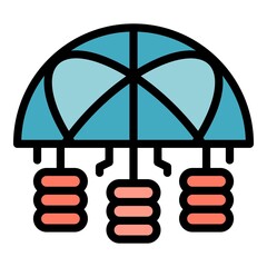 Poster - World network icon. Outline world network vector icon color flat isolated
