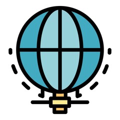 Poster - Communication global network icon. Outline communication global network vector icon color flat isolated