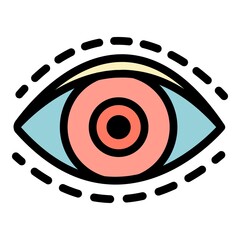 Sticker - Eye plastic surgery icon. Outline eye plastic surgery vector icon color flat isolated