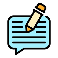 Poster - Chat writing icon. Outline chat writing vector icon color flat isolated