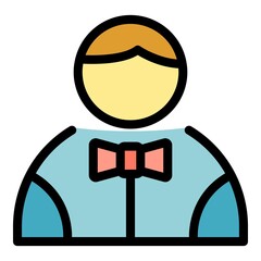 Poster - Student job dancer icon. Outline student job dancer vector icon color flat isolated