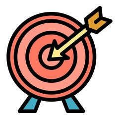Poster - Arch target icon. Outline arch target vector icon color flat isolated