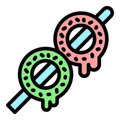 Poster - Dessert sweet icon. Outline dessert sweet vector icon color flat isolated