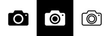 Photo Camera Icons Set. Photography Symbol. Photographing Sign. Isolated Raster Illustration On White Background.