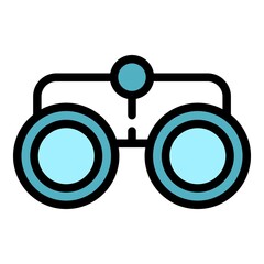 Poster - eye test icon. outline eye test vector icon color flat isolated