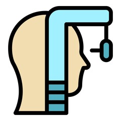 Poster - Eye examination icon. Outline eye examination vector icon color flat isolated
