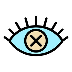 Poster - Blind eye icon. Outline blind eye vector icon color flat isolated