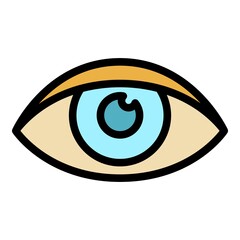 Poster - Dry eye icon. Outline dry eye vector icon color flat isolated