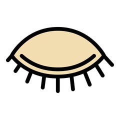 Poster - closed eye icon. outline closed eye vector icon color flat isolated